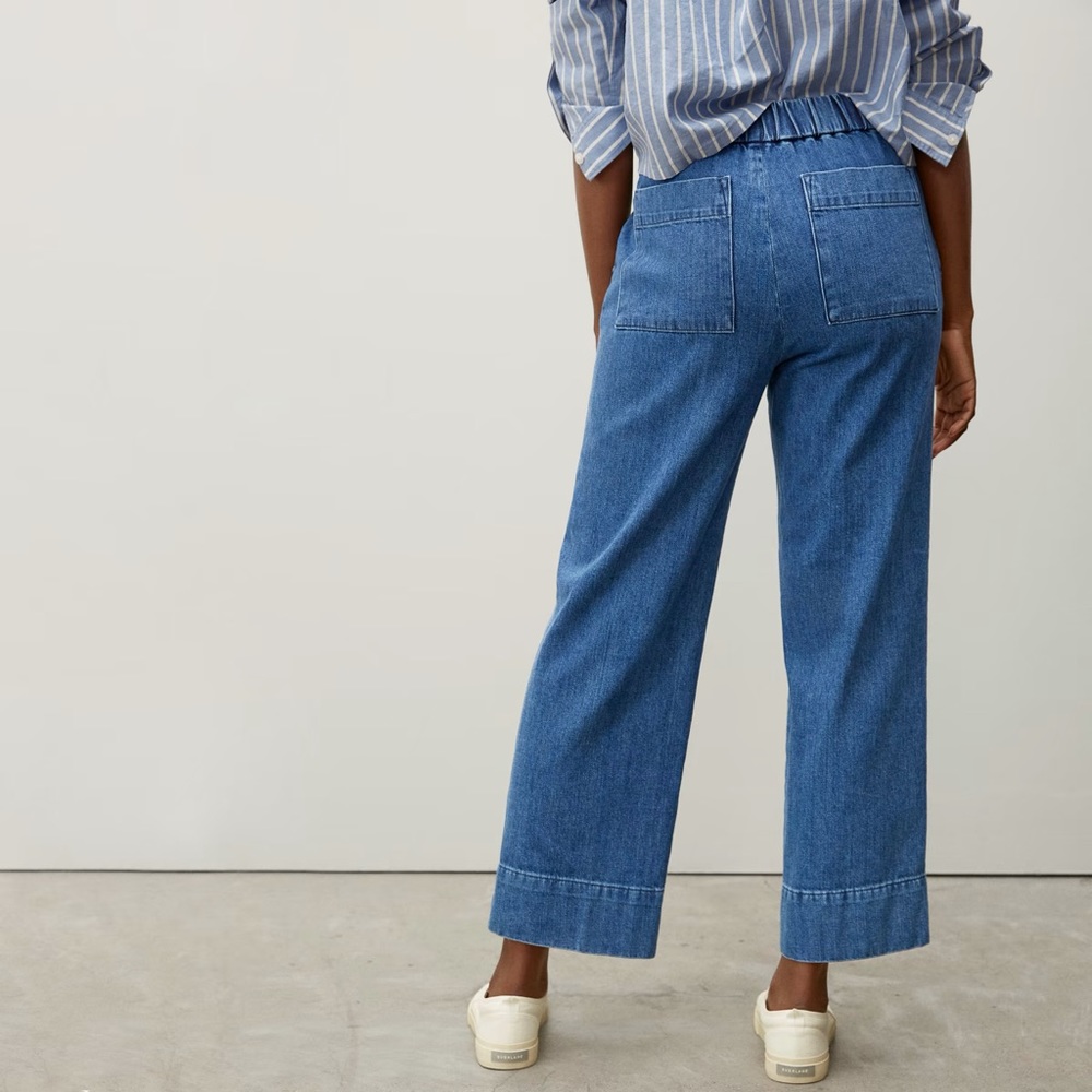 Everlane The Easy Jean Size 0 Blue High Rise Straight Leg Organic Cotton